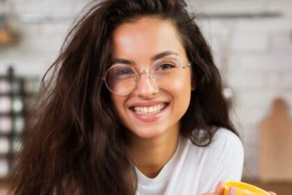 person enjoying a healthy lifestyle, with icons representing various health tips around them