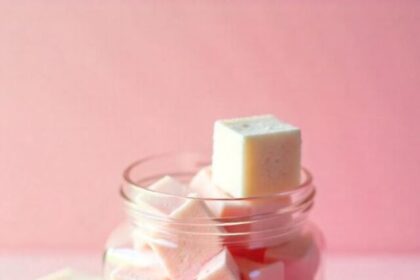 Visual of sugar cubes and candy in a high contrast layout